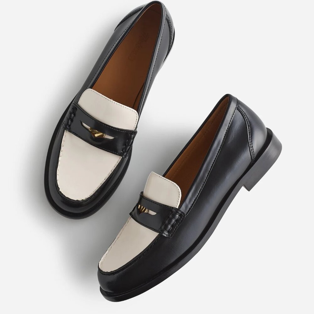 NWT Madewell Grayson Penny Loafer in True Black Multi